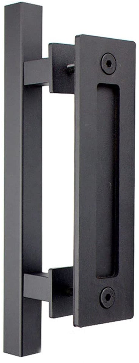 Dailygoods- Schuurdeurklink Zwart - Zware Hardware - Duurzaam Aluminium - Schuifdeurgrepen - Eenvoudige Installatie - Inclusief Bevestigingen - Deurklink