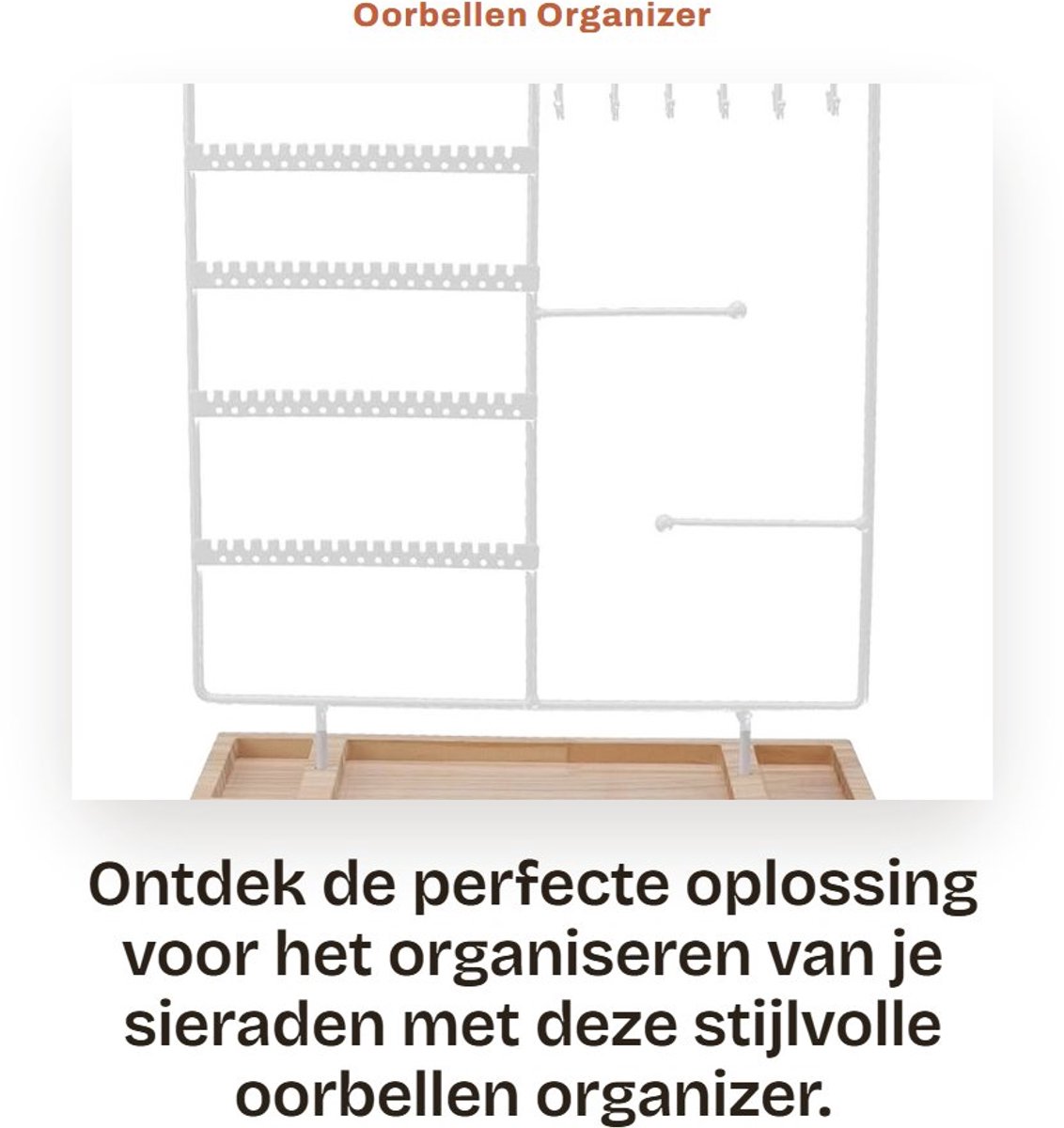 Dailygoods- Oorbellenhouder Grote Capaciteit - Sieradenrekje - Oorbellenrek - Sieradenstandaard - Houten Sokkel - 5 Niveaus, 90 Gaten - Sieradenrek