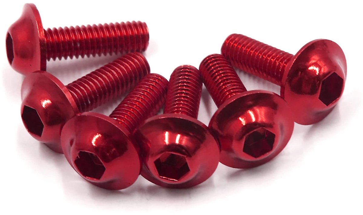 Dailygoods- Licentieplaten - M6 x 20 mm Bouten - 6 Stuks - Aluminiumlegering - Corrosiebestendig - Eenvoudig te monteren - Motorschroeven
