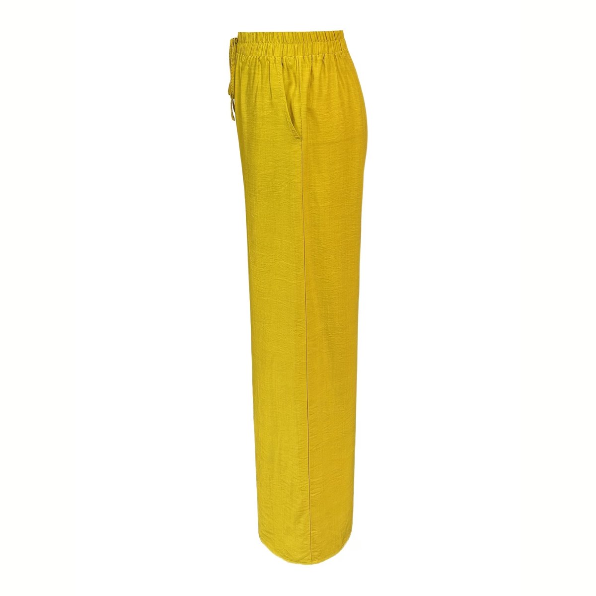 Currero Linnen Broek Dames Zomerbroek Volwassenen Lange Broek Pantalon Strandbroek Zomer Ibiza Stijl Kurkuma