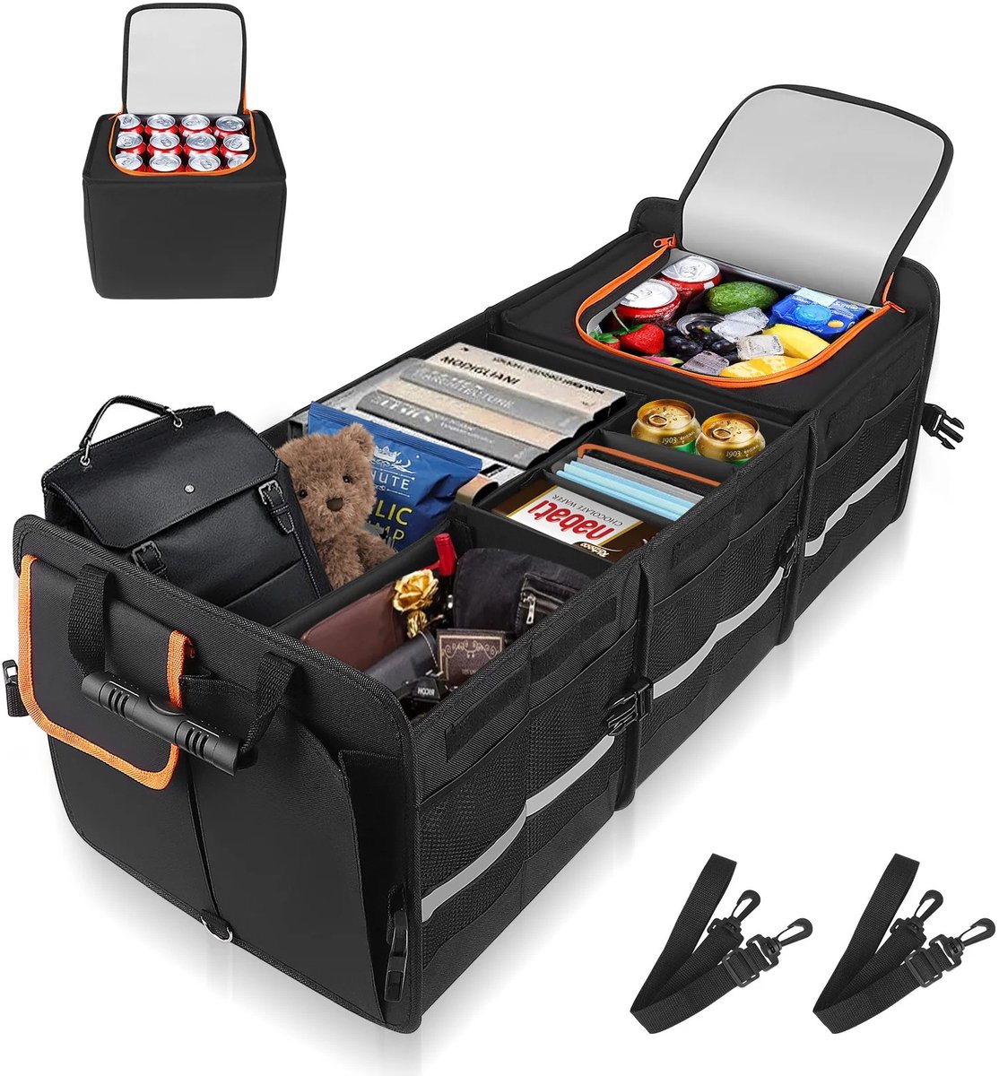 QJ Supply - kofferbak organizer - kofferbak opbergdoos - kofferbak sorteerdoos - autobagage - zwart
