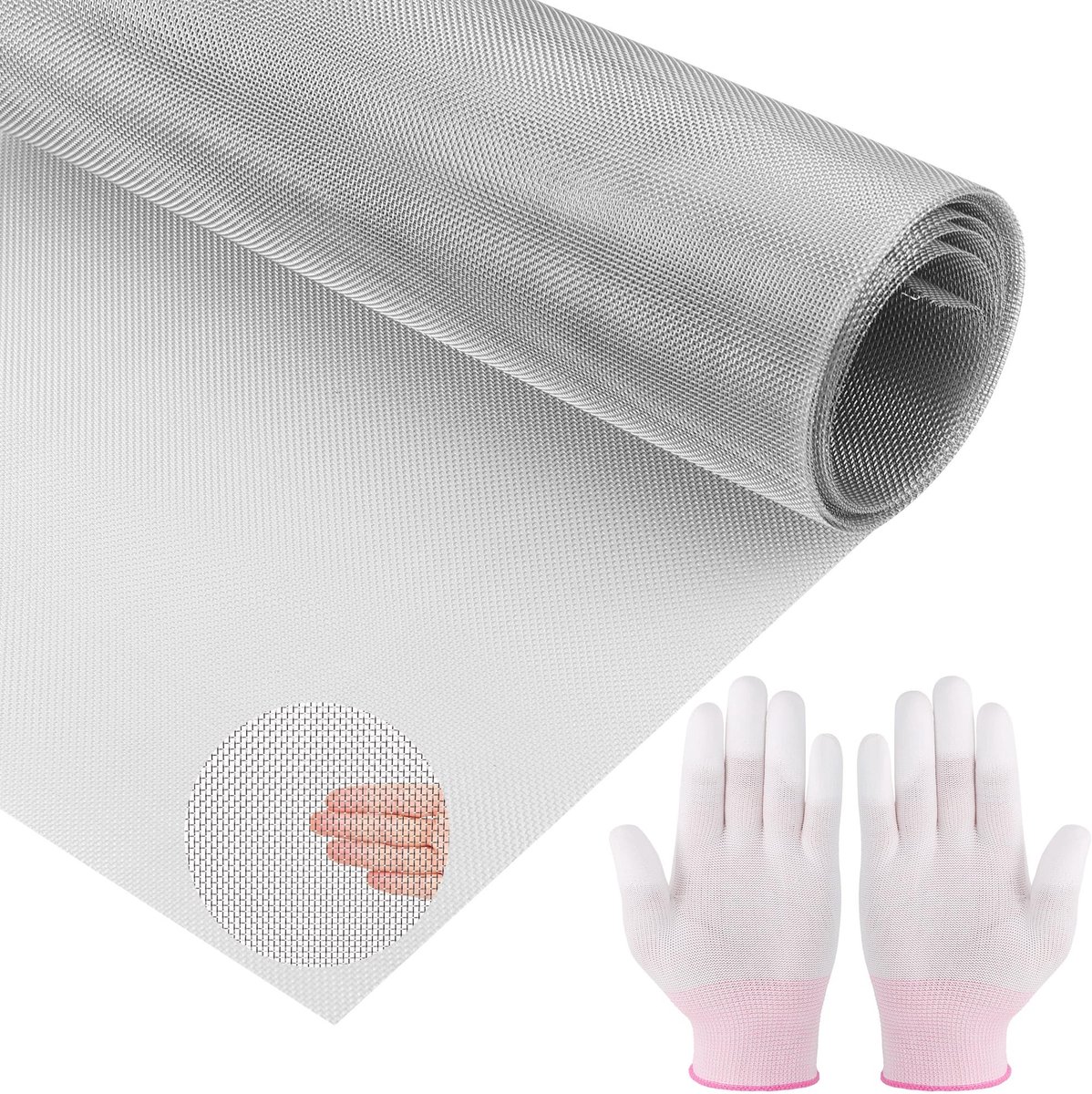 Dailygoods- Draadgaas 300 cm x 30 cm - Roestvrij Staal - Knaagdier/Insectenbescherming - Duurzaam Raamscherm - Gemakkelijk te Snijden - Hoge Temperatuurweerstand tot 800°C - Gaas