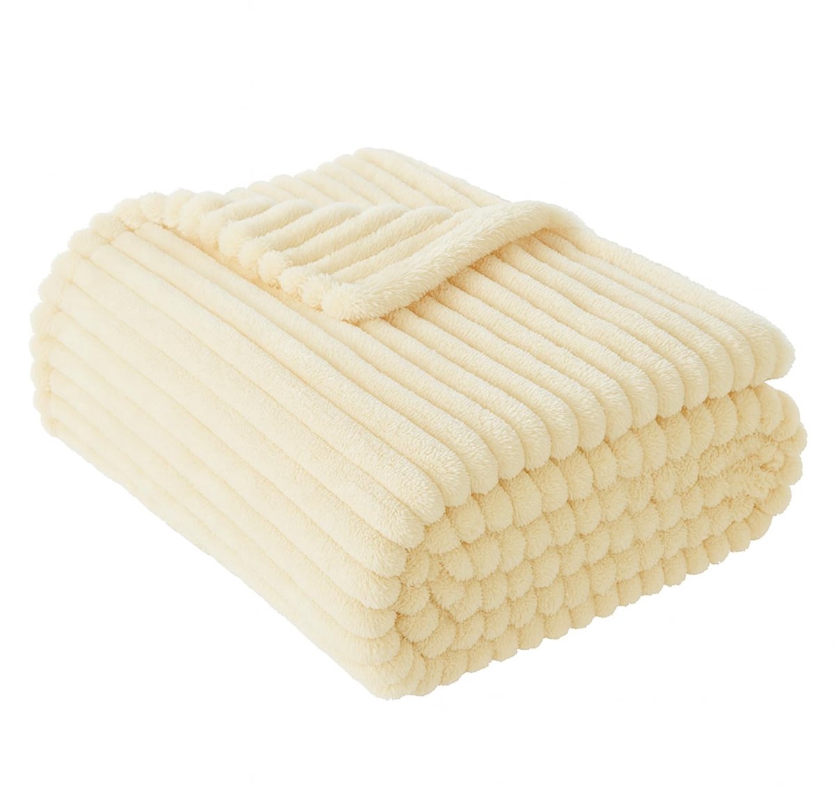 Dailygoods- Fleece Deken Zacht en Warm - Geribbelde Textuur - Banksprei - Pluizige Deken - Lichtgewicht en Opvouwbaar - Ideaal voor Filmavonden - Knuffeldeken
