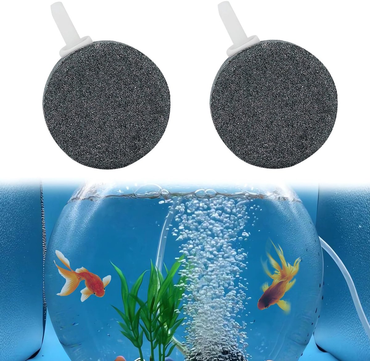 Dailygoods- Zuurstofdispenser - Luchtsteen Aquarium - 2 Stuks - Bellensteen - Zuurstofdiffuser - Hoogwaardig Materiaal - Effectieve Beluchting