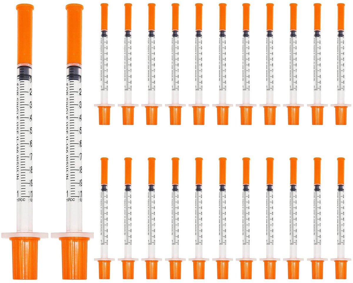 Dailygoods - 24 Stuks Steriele Kunststof Spuiten 1 ml - Voor Huisdieren en Laboratoria