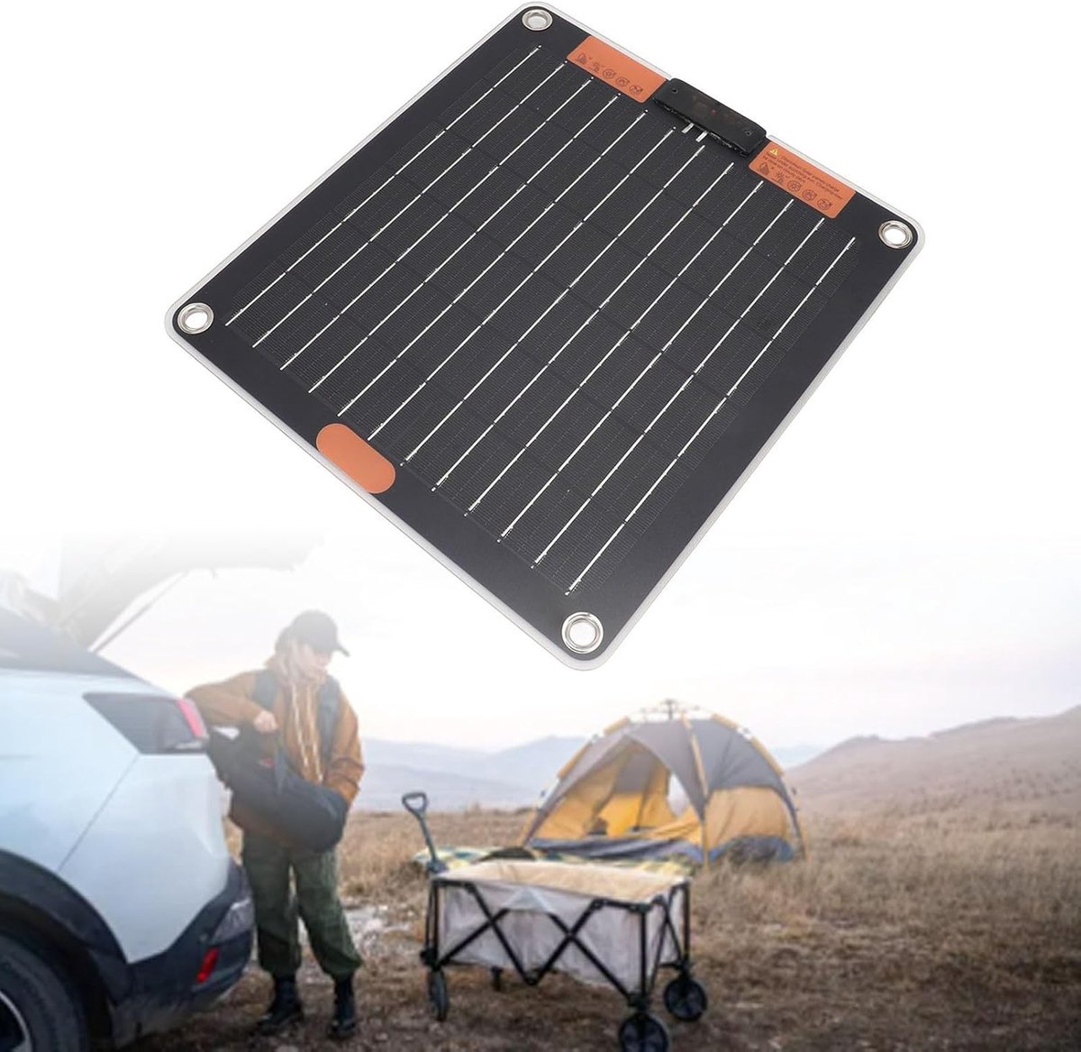 Zonnepaneel - Draagbare Lader - Buiten Opladen - Monokristallijn Silicium - 10W - Zwart