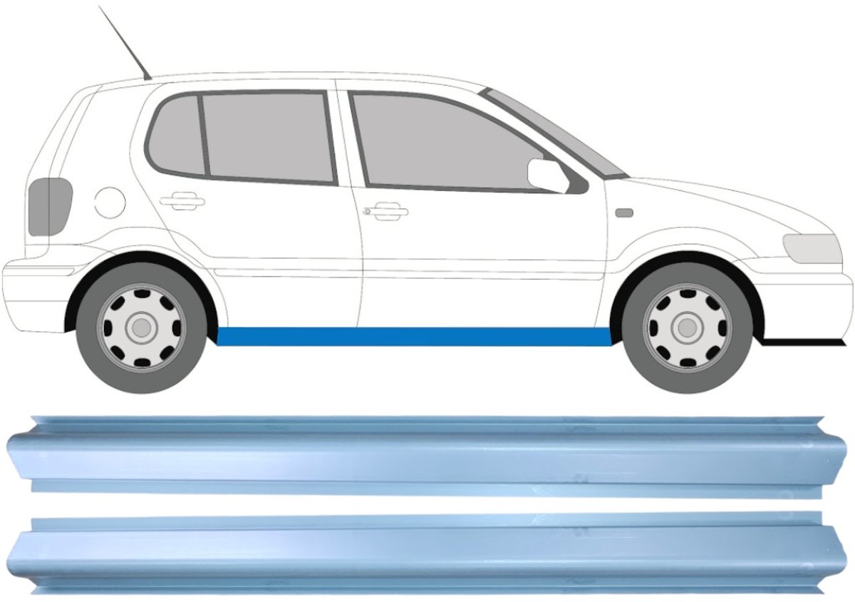 Reparatie dorpel voor Volkswagen Polo 1999-2001 / Links = Rechts / Set