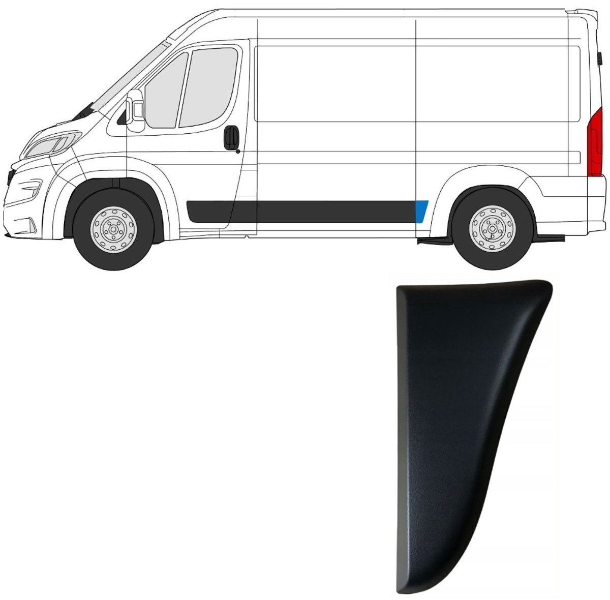 Zijlijst sierlijst achterspatbord voor Opel Movano 2021- / Links