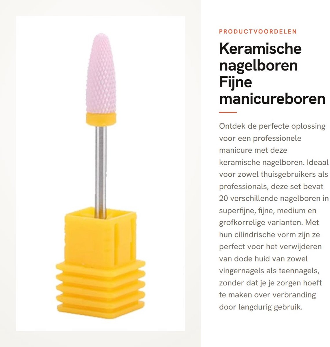 Dailygoods- Nagelboren Keramisch - 20 Stuks - Fijne/Middel/Grofkorrelige Tips - Duurzaam/Roestvrij Staal - Betere Warmteafvoer - Eenvoudig te Reinigen - Nagelverzorgingsset