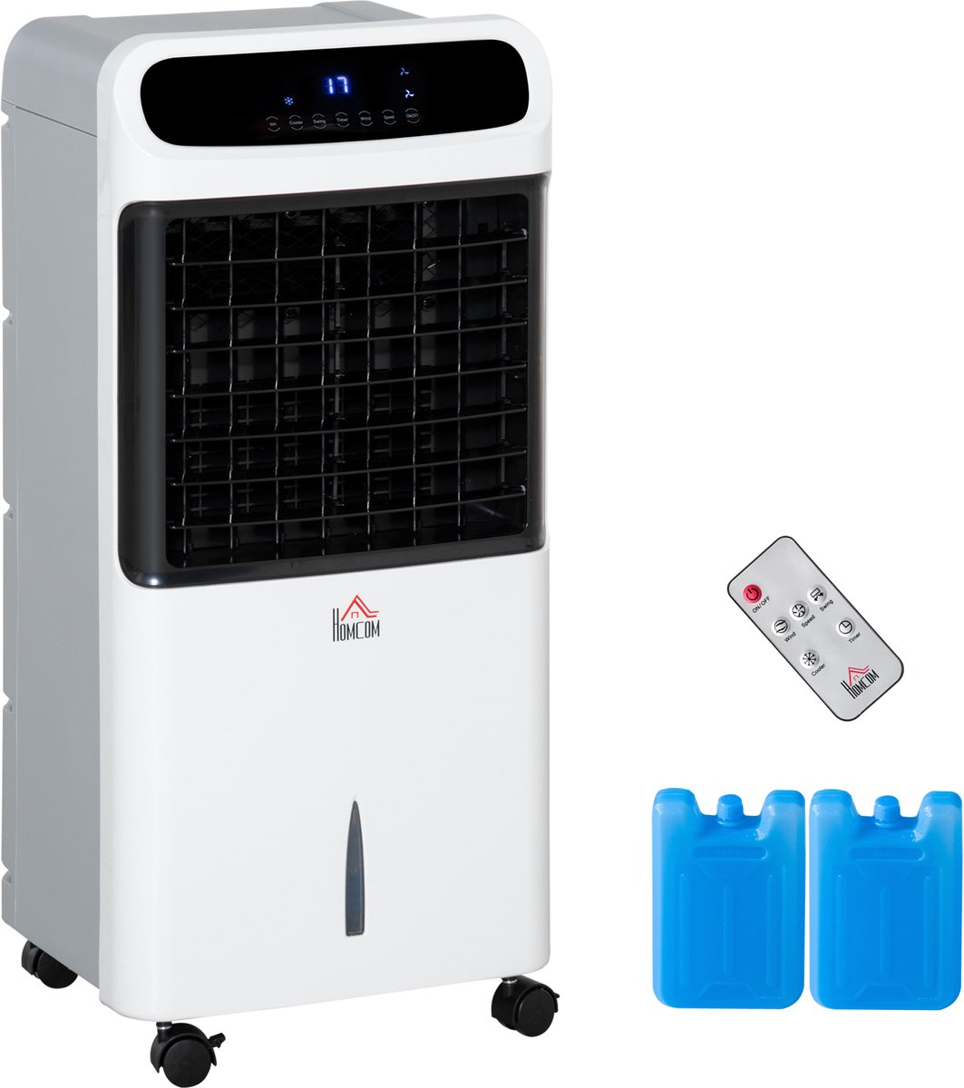 4-in-1 Aircooler - Mobiele Airco - Luchtkoeler 12L Aircooler met Afstandsbediening – 3 Modi – 3 Snelheden – Timer 12U – Wit