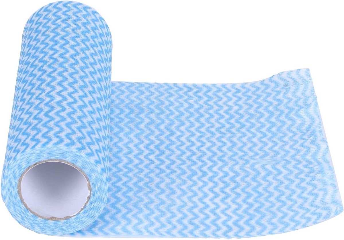 Wegwerp vaatdoeken - Keukenrol - Keuken schoonmaken - Goede wateropname - 1 rol - Blauw