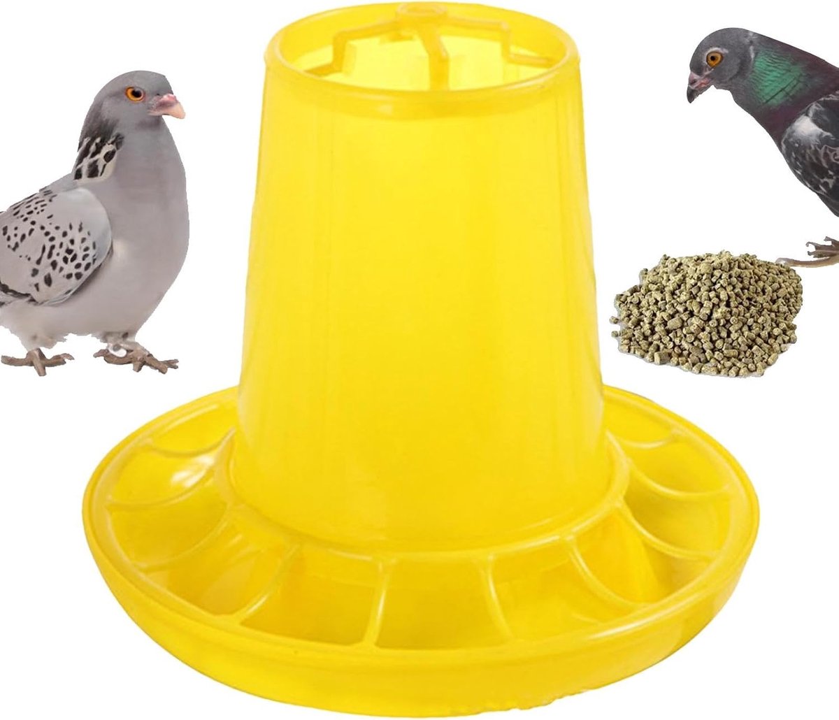 Kippenvoederautomaat - Voerbak - Pluimvee voeren - Gereedschapsloze reiniging - 0.8 kg capaciteit - Geel