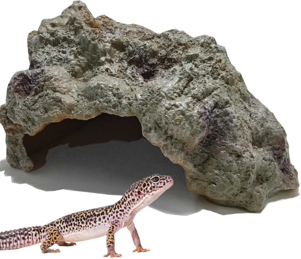 Dailygoods- Reptielensteen Natuurlijke Schuilplaats - Terrarium Decoratie - Verstopplaats voor Hagedissen/Schildpadden - Habitat voor Amfibieën - Realistische Vorm - Hoogwaardig Materiaal - Reptielenhuis
