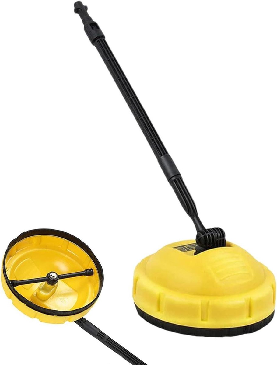 Oppervlaktereinigingsborstel - Hogedrukborstel - Buiten reinigen - Roterende mondstuk - 39 cm lengte - Geel