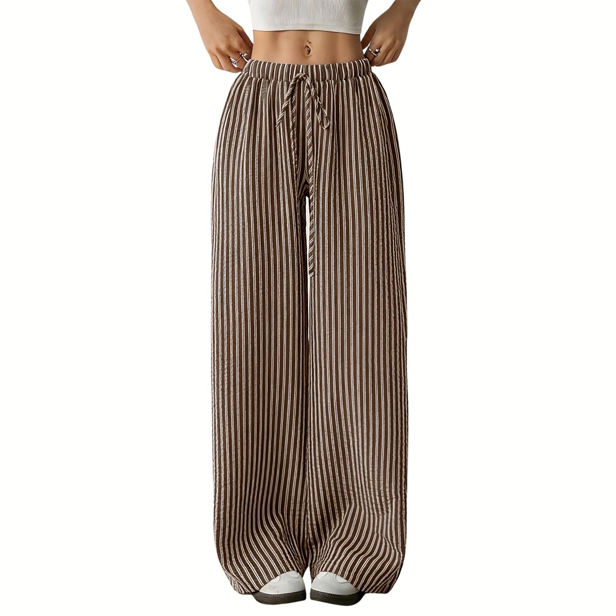 Currero Linnen Broek Dames Zomerbroek Volwassenen Lange Broek Pantalon Strandbroek Zomer Ibiza Stijl Lichtbruin Lichte Koffie