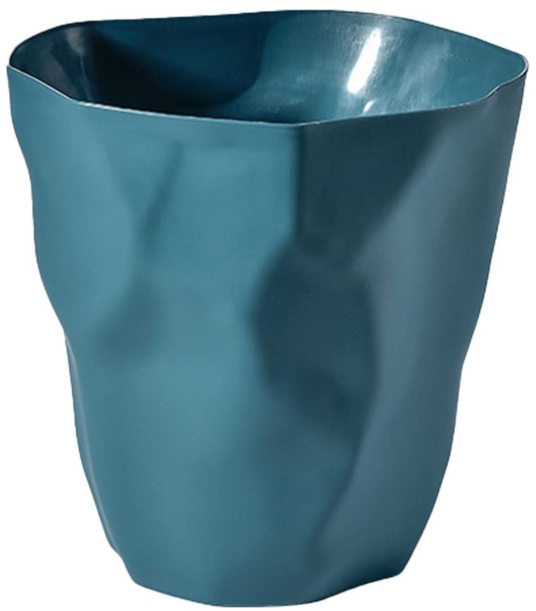 Dailygoods- Prullenbak Milieuvriendelijk - Kunststof - Voor Kantoor/Slaapkamer - Onregelmatig - Marineblauw - Lichtgewicht - Vuilnisemmer
