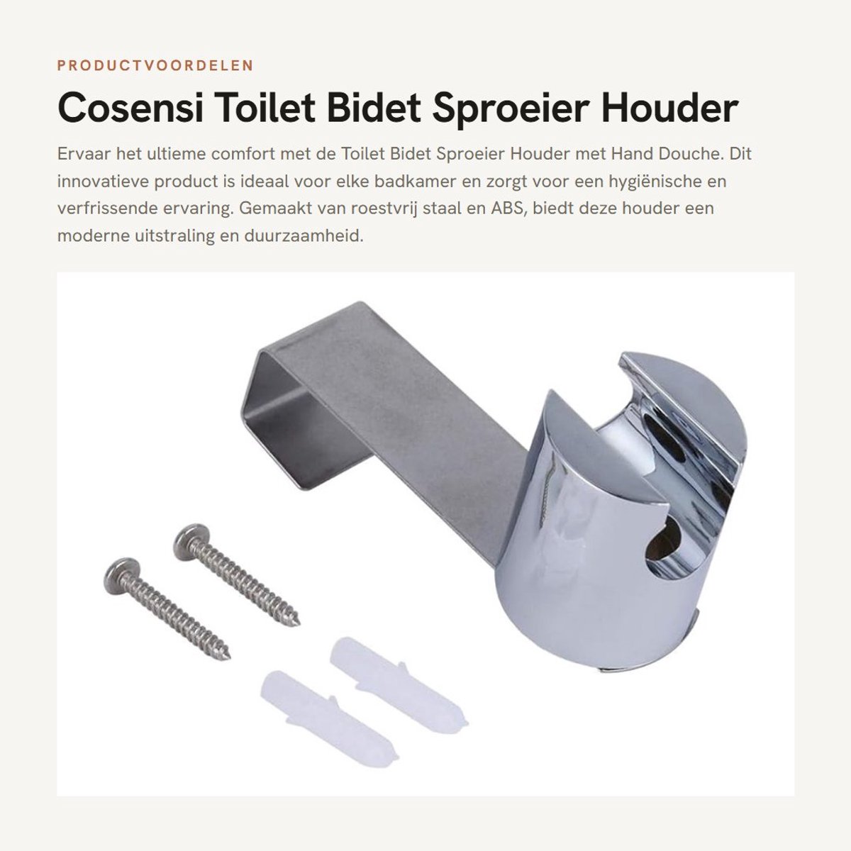 Dailygoods - Toilet Bidet Sproeier Houder - Hand Douche - Roestvrij staal - Multifunctioneel - Eenvoudige installatie - Geschikt voor toiletten