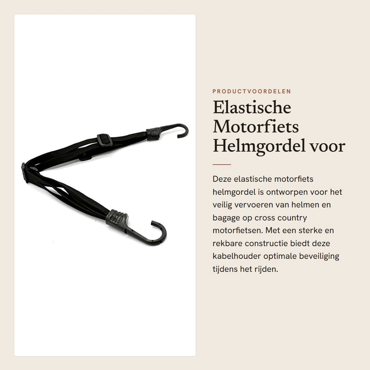 Dailygoods- Bagagekabelhouder Elastisch - Motorfiets Helmgordel - Bagagedragerafdekking - Zwart - 60 cm - Premium Latex Draad - Bagageriem