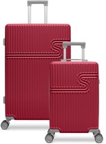 BHPPY Kofferset 2 delig - Handbagage koffer 28L - Reiskoffer 86L - TSA slot - Signature kofferset Red Cherry