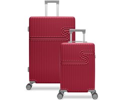 BHPPY Kofferset 2 delig - Handbagage koffer 28L - Reiskoffer 86L - TSA slot - Signature kofferset Red Cherry