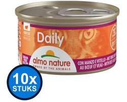 10x Almo Nature Daily - Mousse Rund - Kattenvoer Natvoer - 85g