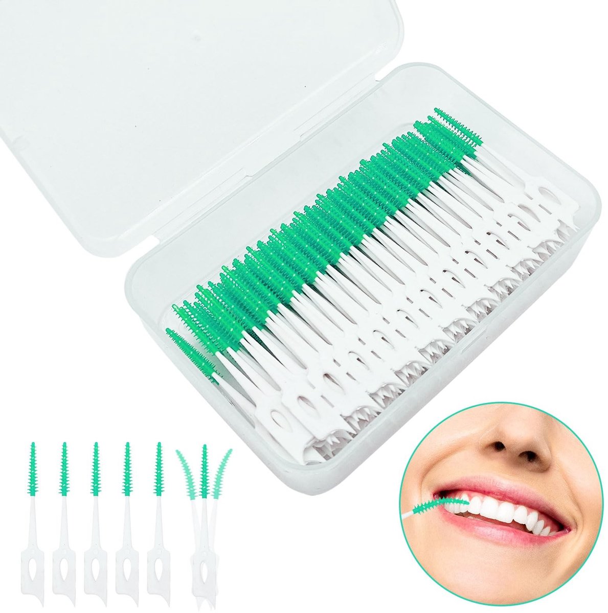 Dailygoods- Interdentale Borstel 280 Stuks - Tandzijde Sticks - Zachte Reinigingsborstel - Tandfloss Picks - Massage Borstel - Voor Orale Verzorging - Tandenborstel