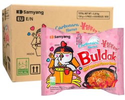 Samyang Buldak Carbonara Ramen 40er Karton (130 g je Packung) – Koreanische Instant Nudeln Hot Chicken Flavour Ramen