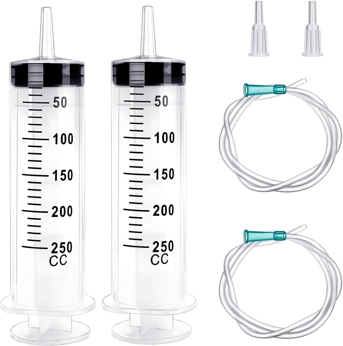 Grote plastic spuit van 250ml, 350ml, en 550ml met slang voor vloeistofmeting en dosering