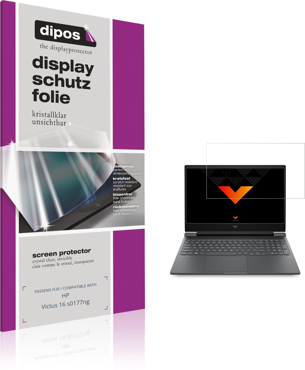 dipos – 2x Beschermfolie geschikt voor HP Victus 16 s0177ng | Krasbestendige & heldere Screenprotector Ultra-Thin