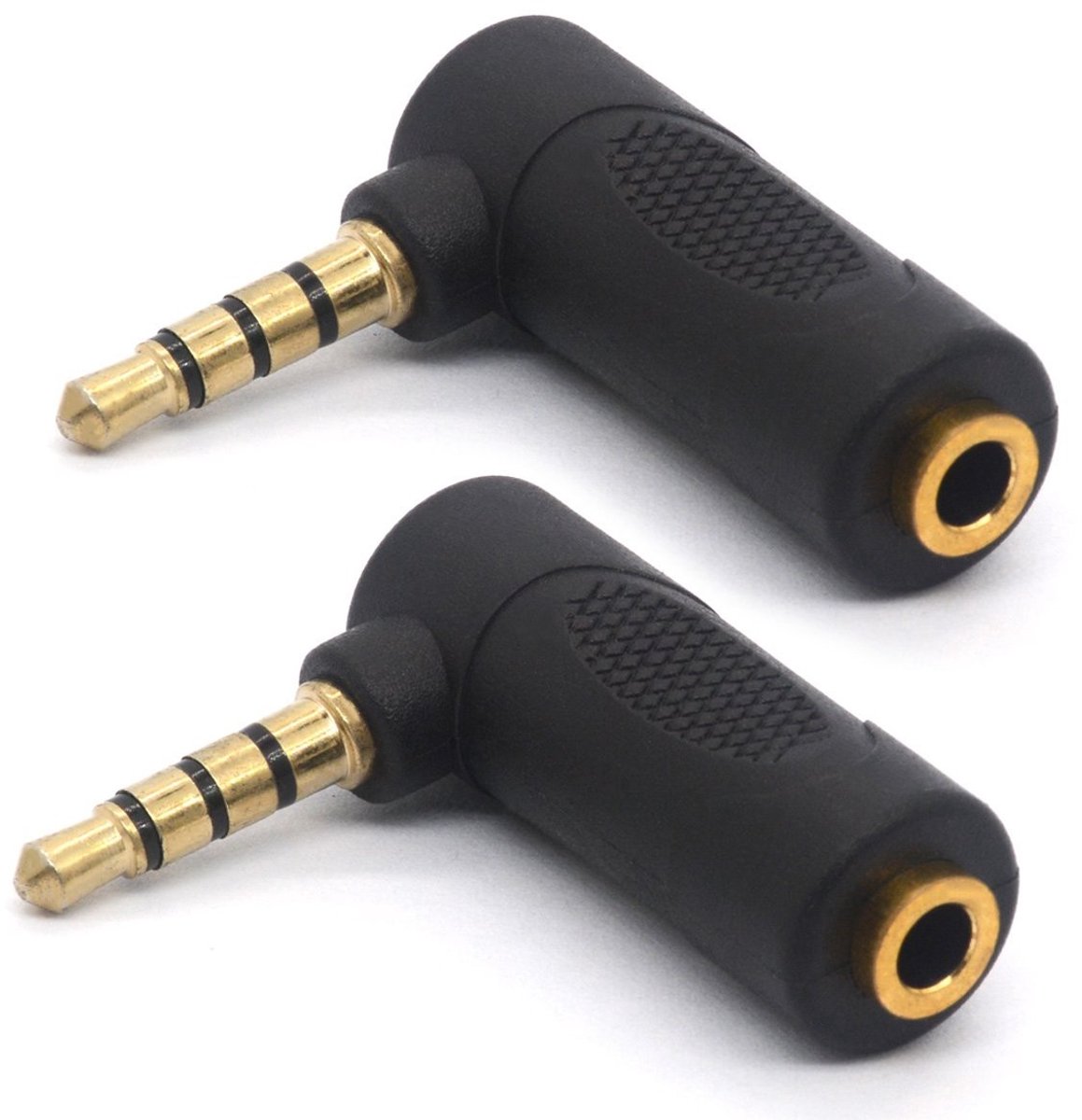 Solidchoice - 3.5mm Hoofdtelefoonadapter met Rechte Hoek 2 Stuks