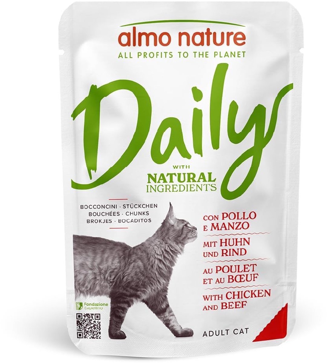 Solidchoice - Nat Voedsel voor Volwassen Katten met Kip en Rundvlees - 70 g, 30 Stuks