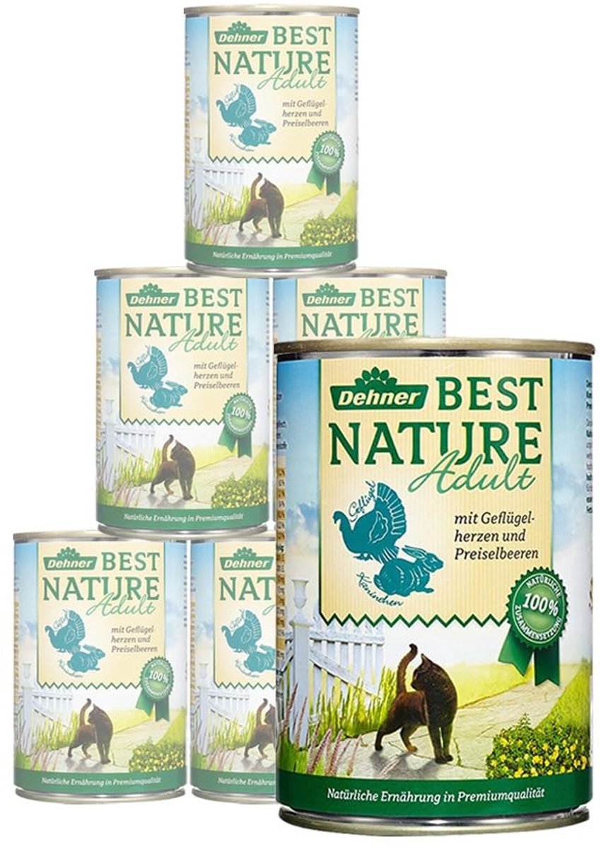 Solidchoice - Natuurlijke Kattenvoer met Hart en Konijn (6 x 400 g)