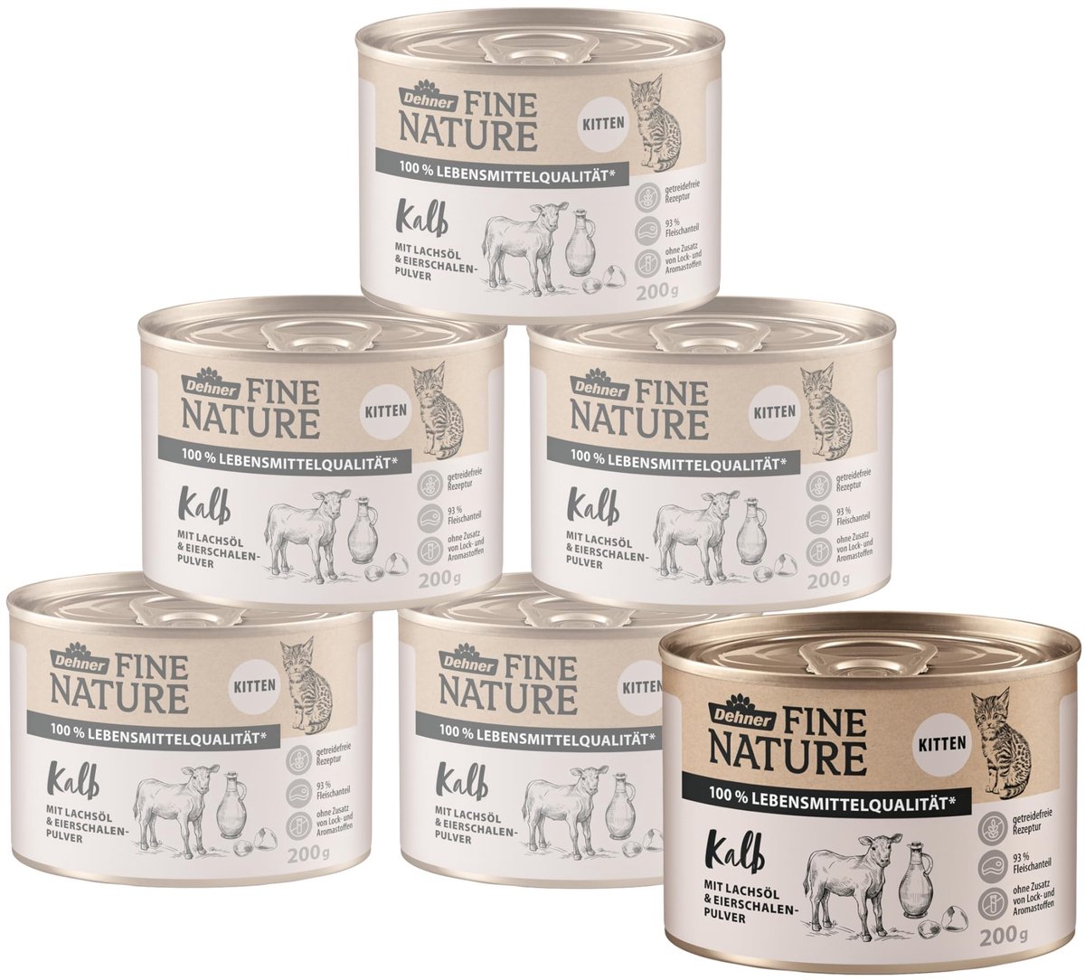 Solidchoice - Natvoer voor Kittens - Kalfsvlees - 6 x 200 g