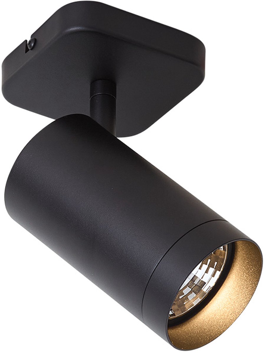 Qazqa verstelbare spot, opbouwspot, plafondspot - Jeana Luxe - zwart , max. 10W, geschikt voor led, 10cm, vierkant, ideaal als hal, keuken en