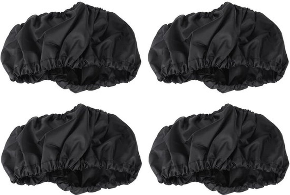 Kinderwagenwielbescherming - Opvouwbaar - Wieldop - Zwart - 4 Stuks - Geschikt voor wielmaat L (18-25cm) / S (12-16cm) - Wieldoppen