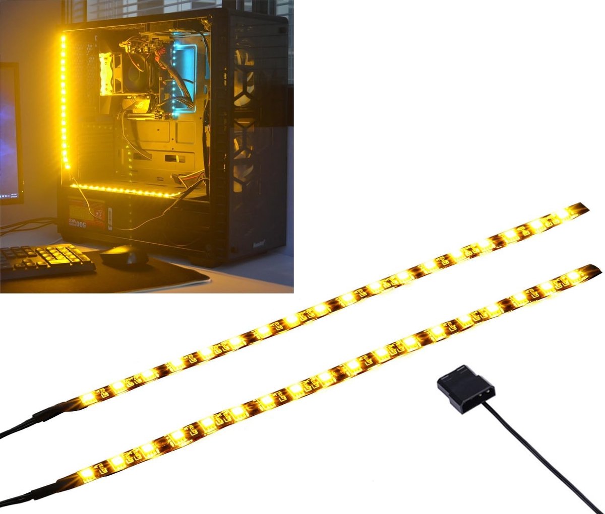 LED-lichtbalk voor pc - Goudgeel - Magnetische computerlichtkit - Voor gebruik met computers