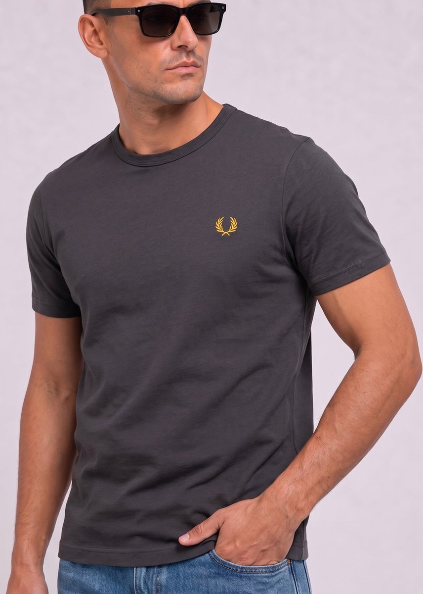 Fred Perry Ringer t-shirt anchor Grijs