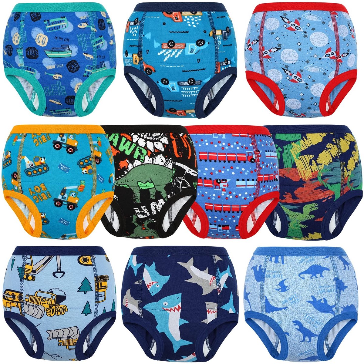 Solidchoice - Set van 10 Potty Training Broekjes voor Jongens en Meisjes, Geschikt voor Toilettraining