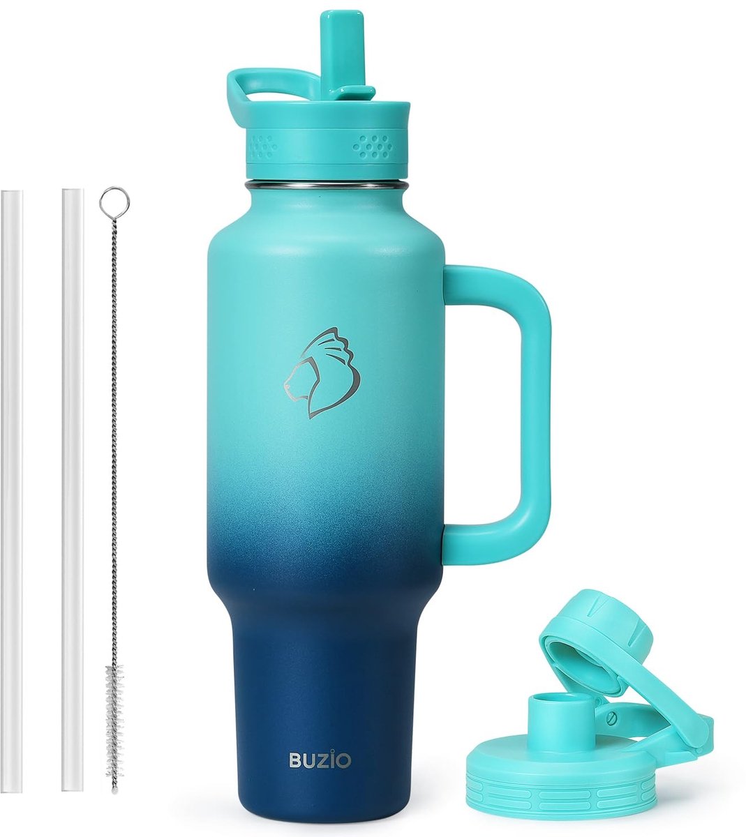 Solidchoice - 40 oz Isolerende Waterfles met Handvat en Rietje