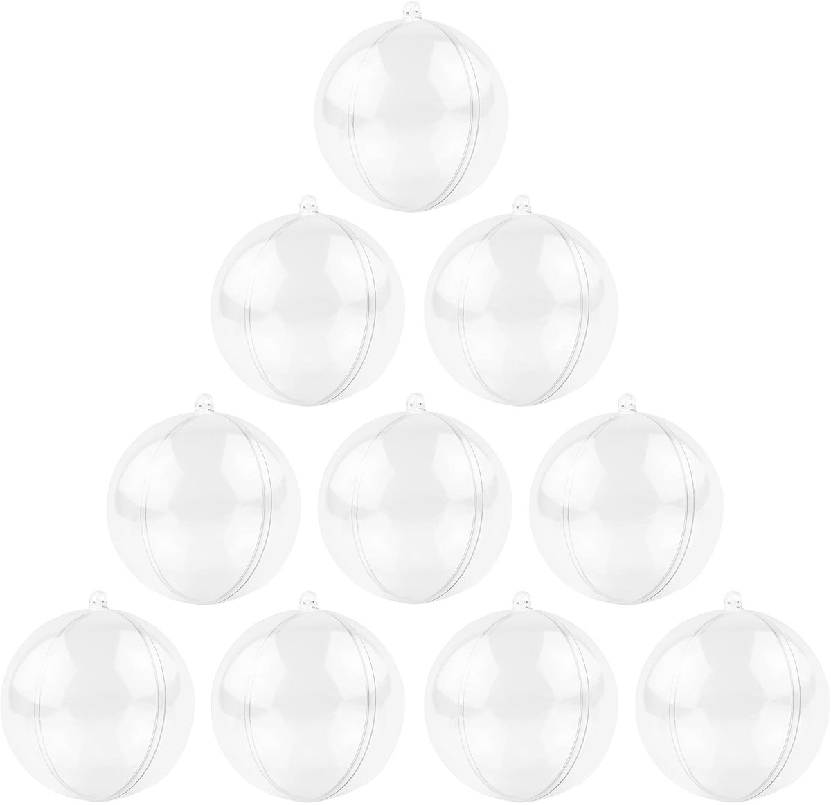 Solidchoice - 10 Stuks Transparante Kerstballen 10cm om te Vullen