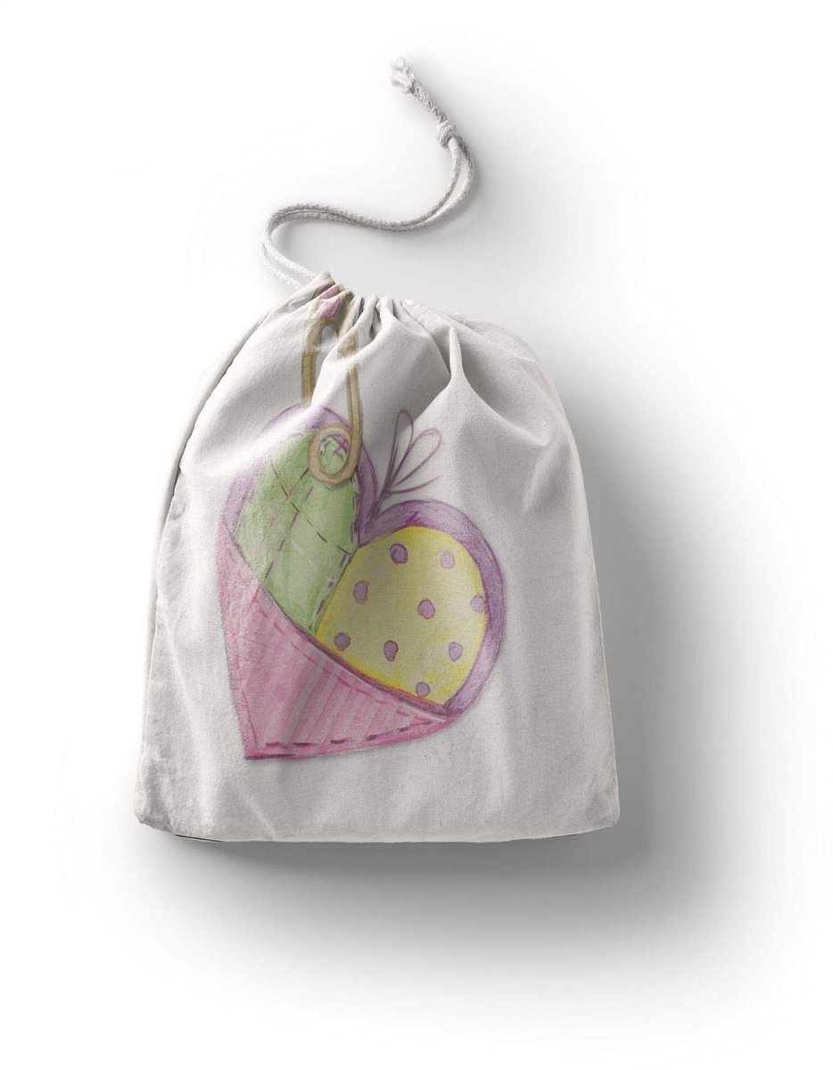 Solidchoice - Bedrukte Katoenen Boodschappentas met Trekkoord 30x40 cm