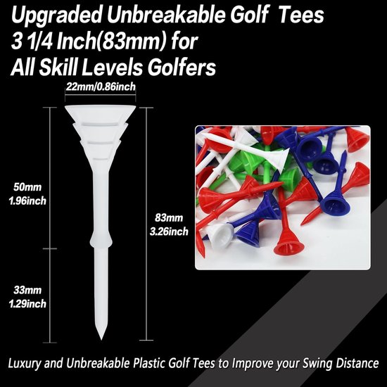 Solidchoice - Golf Tees Plastic 83mm Unbreakable Big Cup Set van 12/24 Stuks van Solidchoice — afbeelding 5