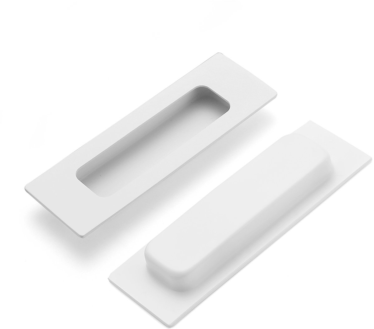 Schuifdeurkom rechthoek 120x40x12mm blind mat wit PVD gecoat