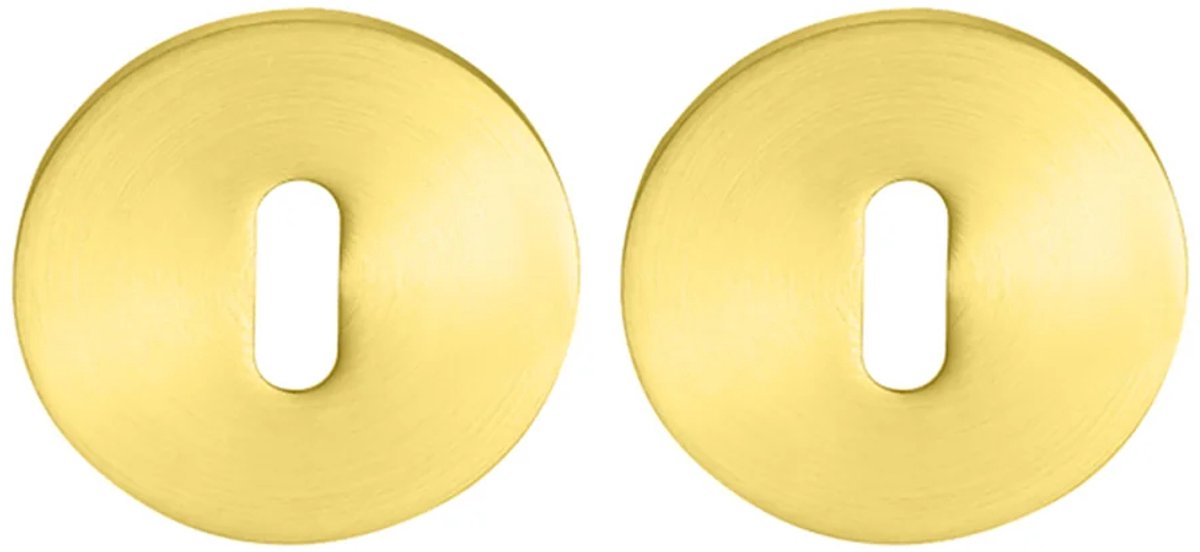 Sleutelrozet rond 55x3 mm ultra dunne rozet van 3mm geborsteld messing PVD gecoat