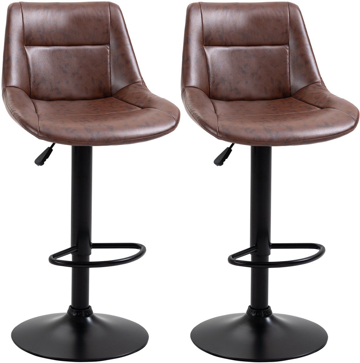 HOMCOM-Barstool-PU-leer-46,5x50x108cm-Bruin