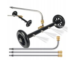 Onderstelreiniger Hogedrukreiniger - Auto Onderkant Reiniger - 4 Sproeiers - 360° Beweegbaar met 2 Wielen - 1/4 Inch Snelkoppeling - 1500-4000 PSI - Voor Auto, Oprit, Terras en Paden