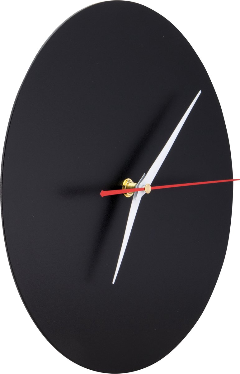 Securit® Silhouette-klok met krijtbord voor aan de muur, in het zwart