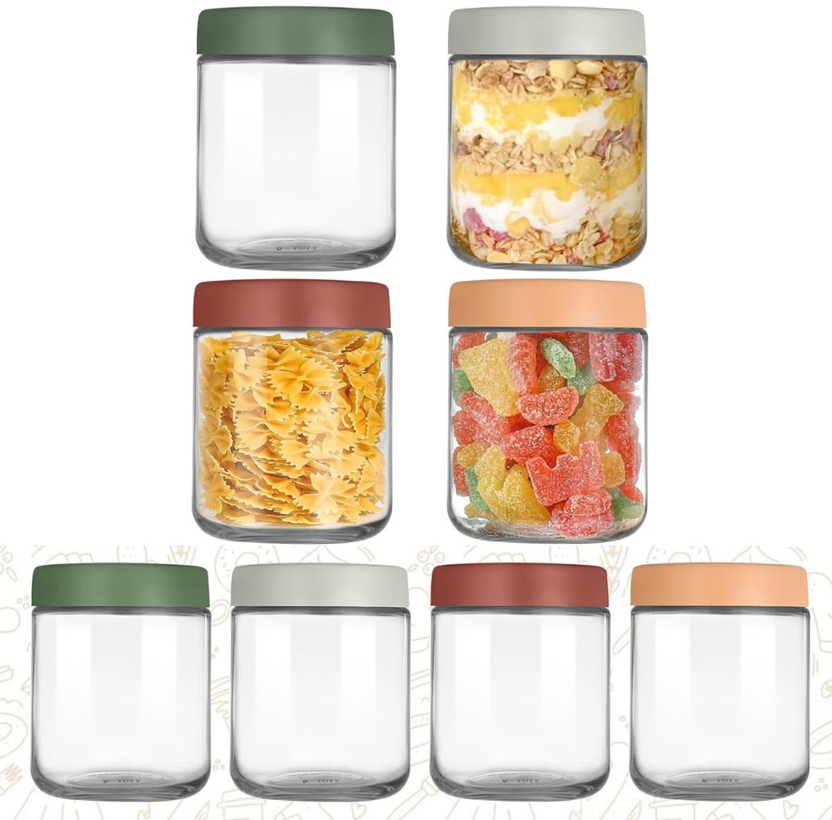 Zavio® Overnight Oats Potjes - Mason Jar - Meusli Beker met Deksel