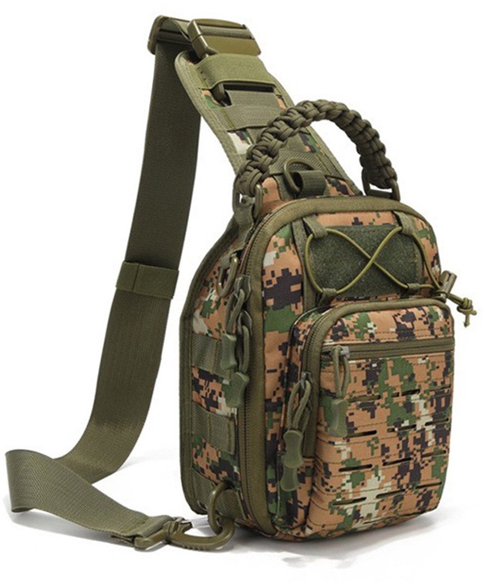 Heren borsttas - tactische camo crossbody tas - waterbestendig slijtvast - multifunctioneel - voor buitensport en militaire stijl—Jungle Digital