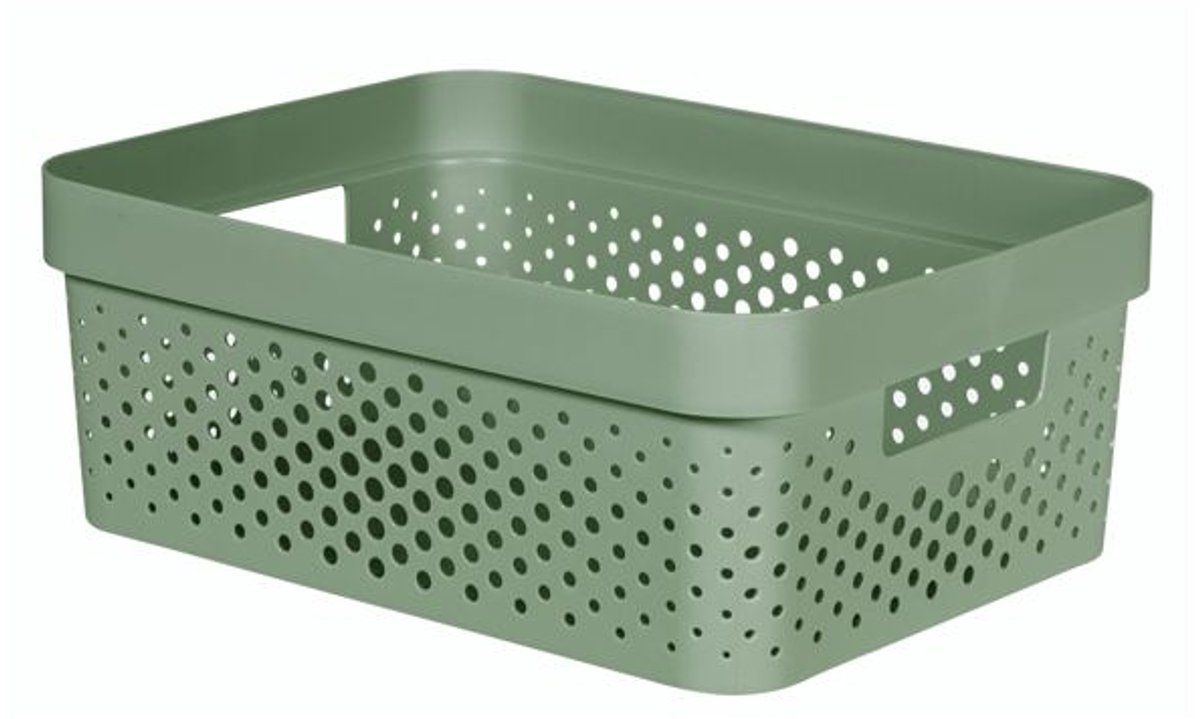 Infinity Recycled Box 11l Dots Groen 35.6x26.6xh13.6cm